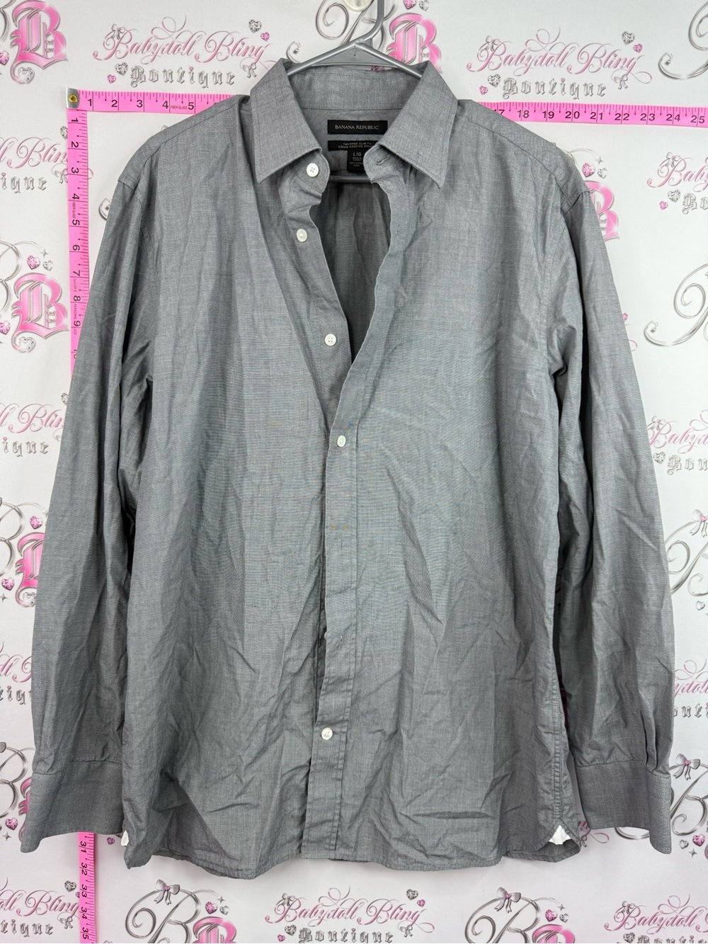 Banana Republic shirt button up Gray Long Sleeve Button-Up Shirt